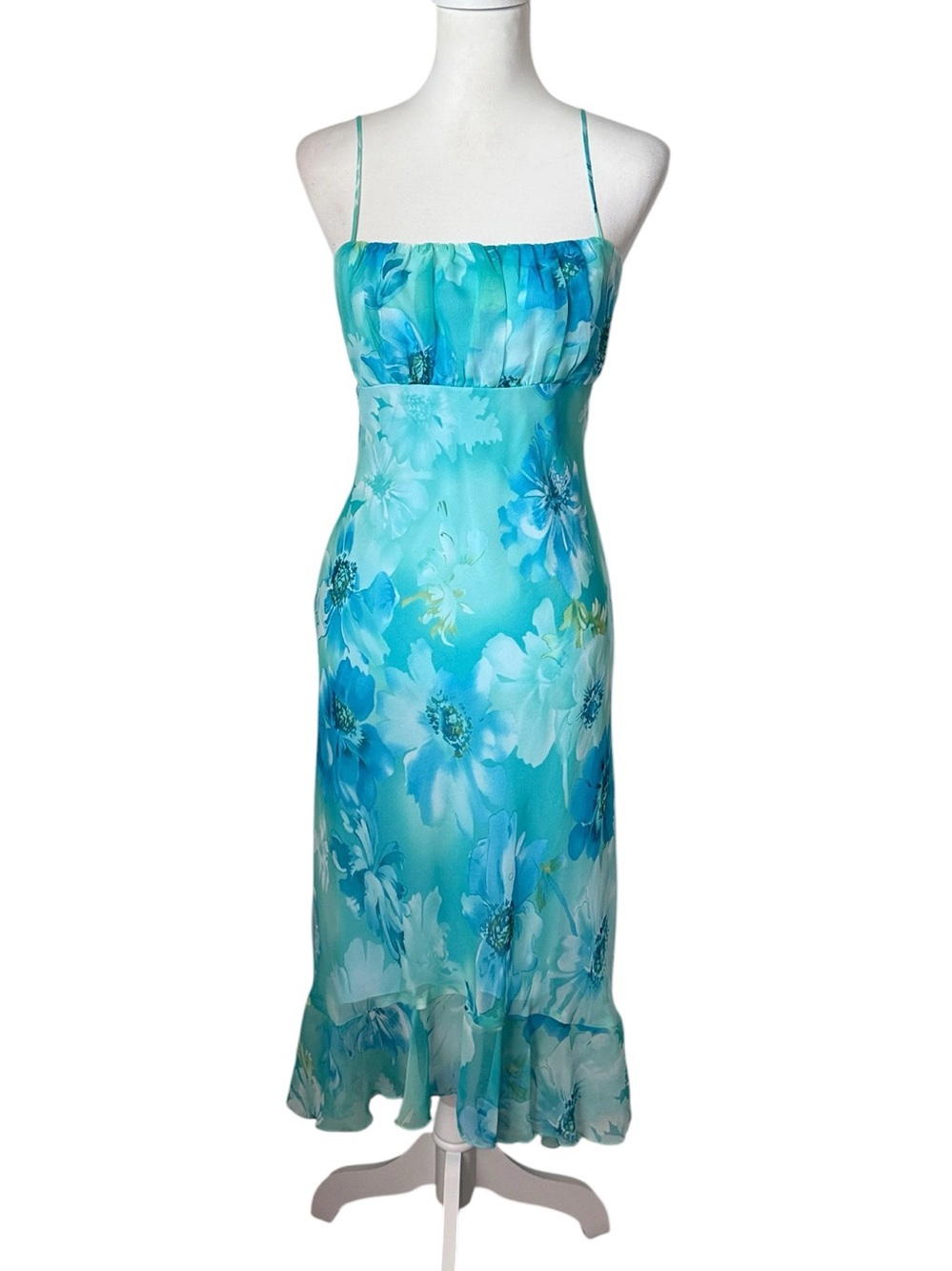 Chiffon Floral Fairy Milkmaid  Dress vintage Y2K